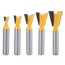 5pcs/set 8mm Shank 14 Degree Grade Industrial Rod Dovetail Router Bit Swallow Ta
