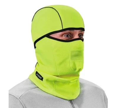 ERGODYNE N-Ferno 6823 Wind-Proof Hinged Thermal Balaclava Mask Hi Vis Lime