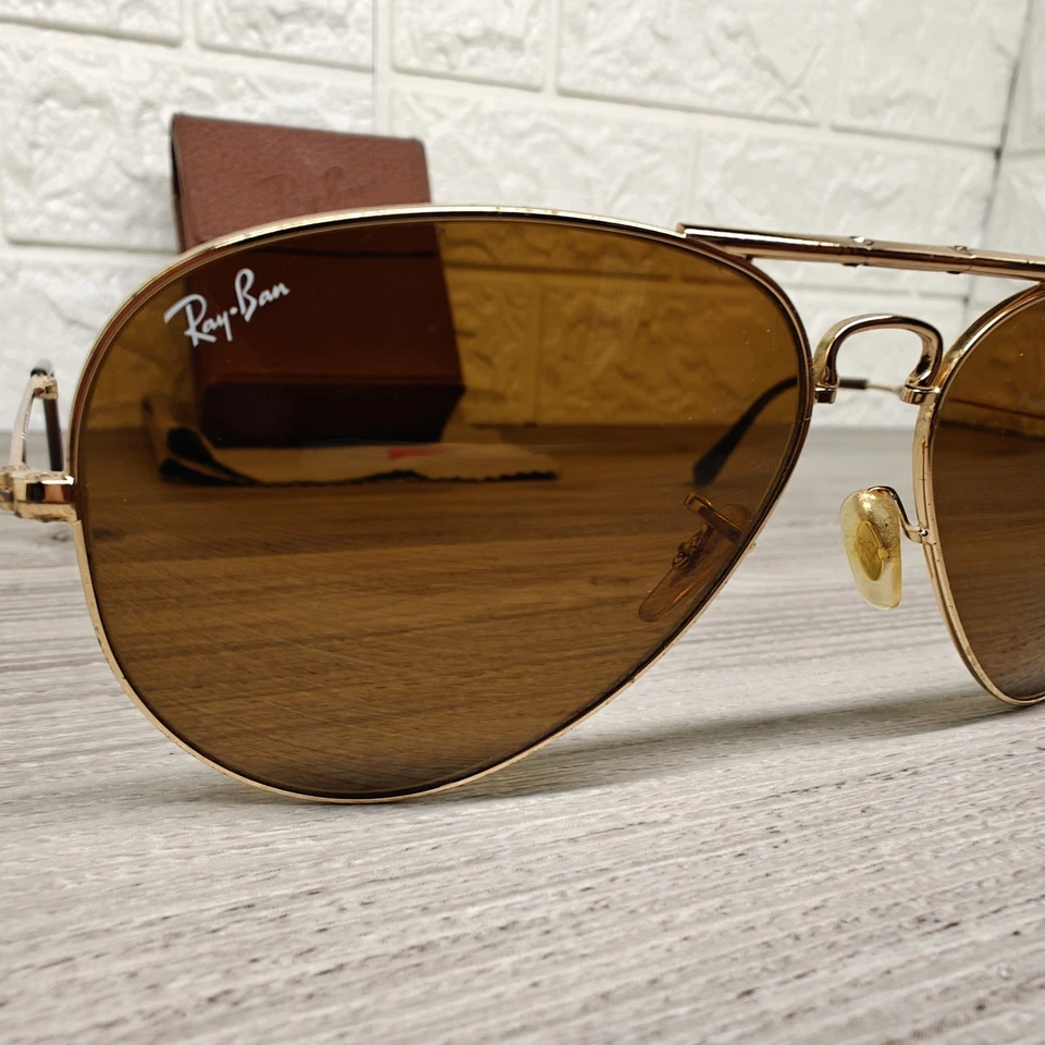 Vintage Ray Ban Folding Aviator - Gold Blue Lens, photo 4 of 5