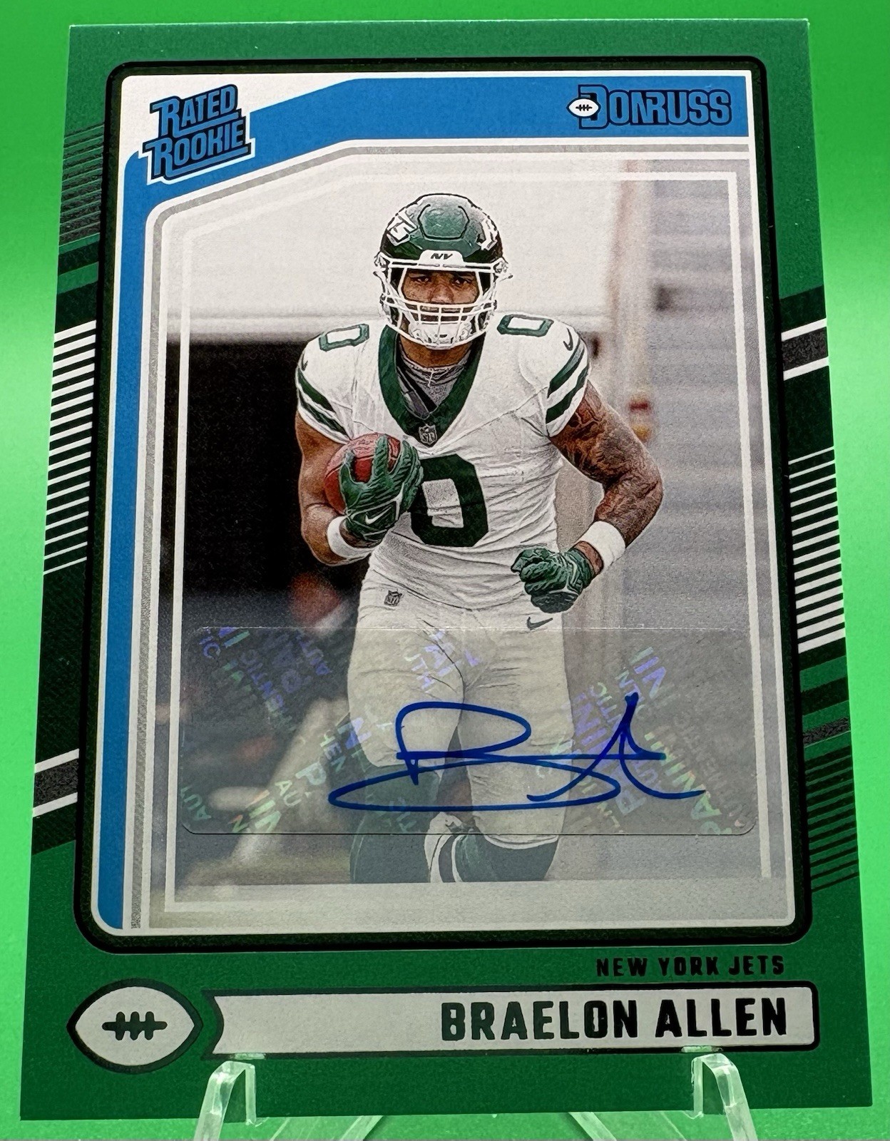 2024 Panini Donruss Rated Rookie Green Auto Braelon Allen #306 Rookie Auto RC