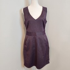 Gap Womens 8 Purple Sleeveless Sheath Dress Front Pockets Fully Lined