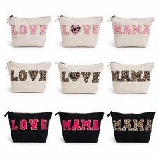 Mothers Day Gift Mum Bag Canvas LOVE Leo Cosmetic Bag Gift Idea