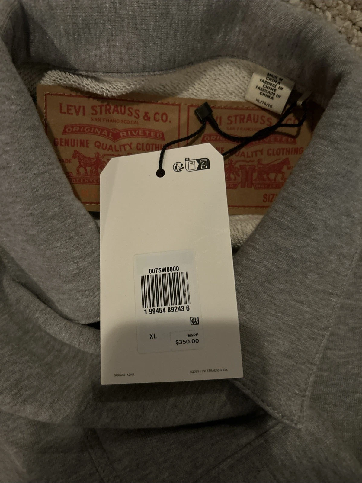 Levi's x BEAMS x Loopwheeler Super Wide Type I Jacket Gray XL image 4