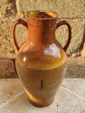 Antico orcio terracotta smaltata 50cm 2 manici rustic olive oil jar Italy