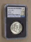 1954 S 50C Franklin Half Dollar NGC MS64 Original Bag Fragment