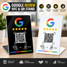 NFC 215 Programmable Google Review Card QR Code Stand Instagram Facebook