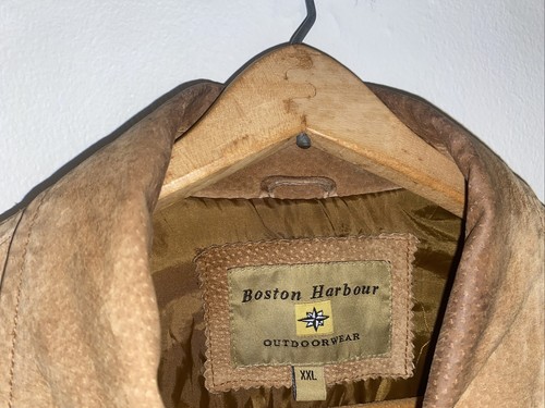 BOSTON HARBOUR Outdoor Wear Carmel Suede Leather Barn Jacket Coat Size XXL - Picture 7 of 8