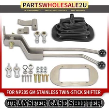 Transfer Case Shifter for P-205 GM Stainless Twin-Stick Shifter W/ Boot NP205GM8