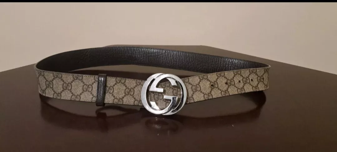 Ceinture originale Gucci avec sac à poussière, boîte et sac cadeau, 95 cm