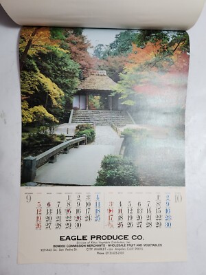 1976 ZENKYO Japanese Garden Large Wall Calendar