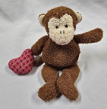 VINTAGE Monkey Plush RUSS BERRIE Home Buddies Terry Cloth 7 brown w/heart beans
