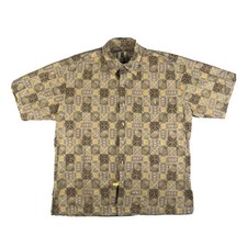 Tori Richard Mens Large Honolulu Hawaiian Shirt Geometric Leaf Print Made In USA