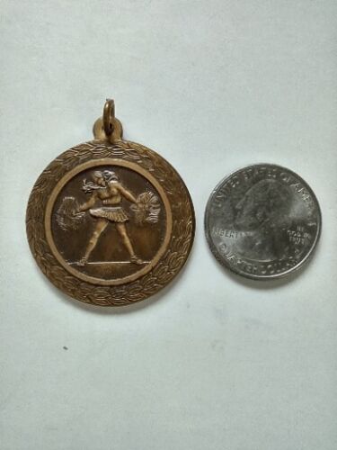 Cheerleader Pompon Medaille Anhänger Bronze Rohling Rückseite Metall markenlos - Bild 7 von 10