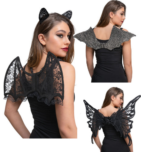 Pipistrello Di Peluche Nero Halloween – Morbido Giocattolo Con Ricami Dorati, Decorazione Per Amanti Del Rock