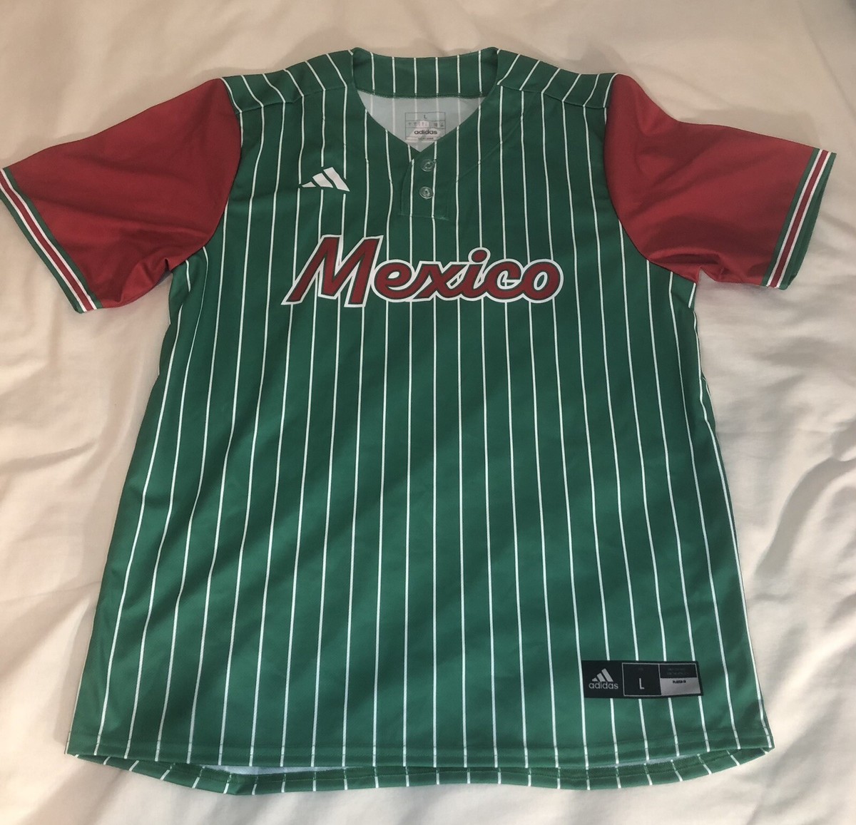 Adidas Mexico Baseball Jersey Green/Red Men's Size Large