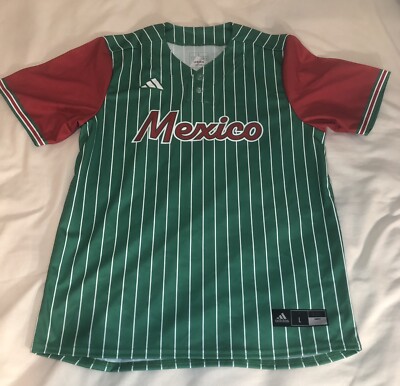 Adidas Mexico Baseball Jersey Green/Red Men s Size Large