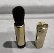 Great Vintage Retractable Camera Brush Lipstick Style Gold Toned Container