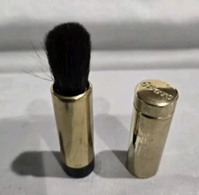 Great Vintage Retractable Camera Brush Lipstick Style Gold Toned Container