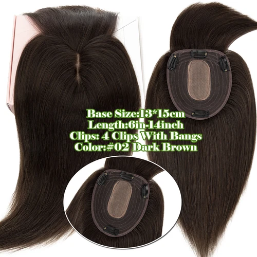 100% Echthaar Topper Toupet Extensions Clip In Remy Human Hair Toupee Haarteil l - Bild 61 von 84