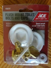 Ace Flush Mount Toilet Bolts & Caps Quick Install No Cut Brass Bolts 4568747