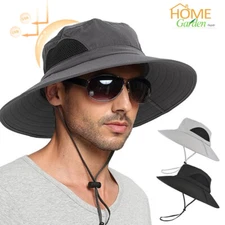 Men Women Sun Hat Wide Brim Bucket Bonnie Cap UV Protection for Gardening Hiking
