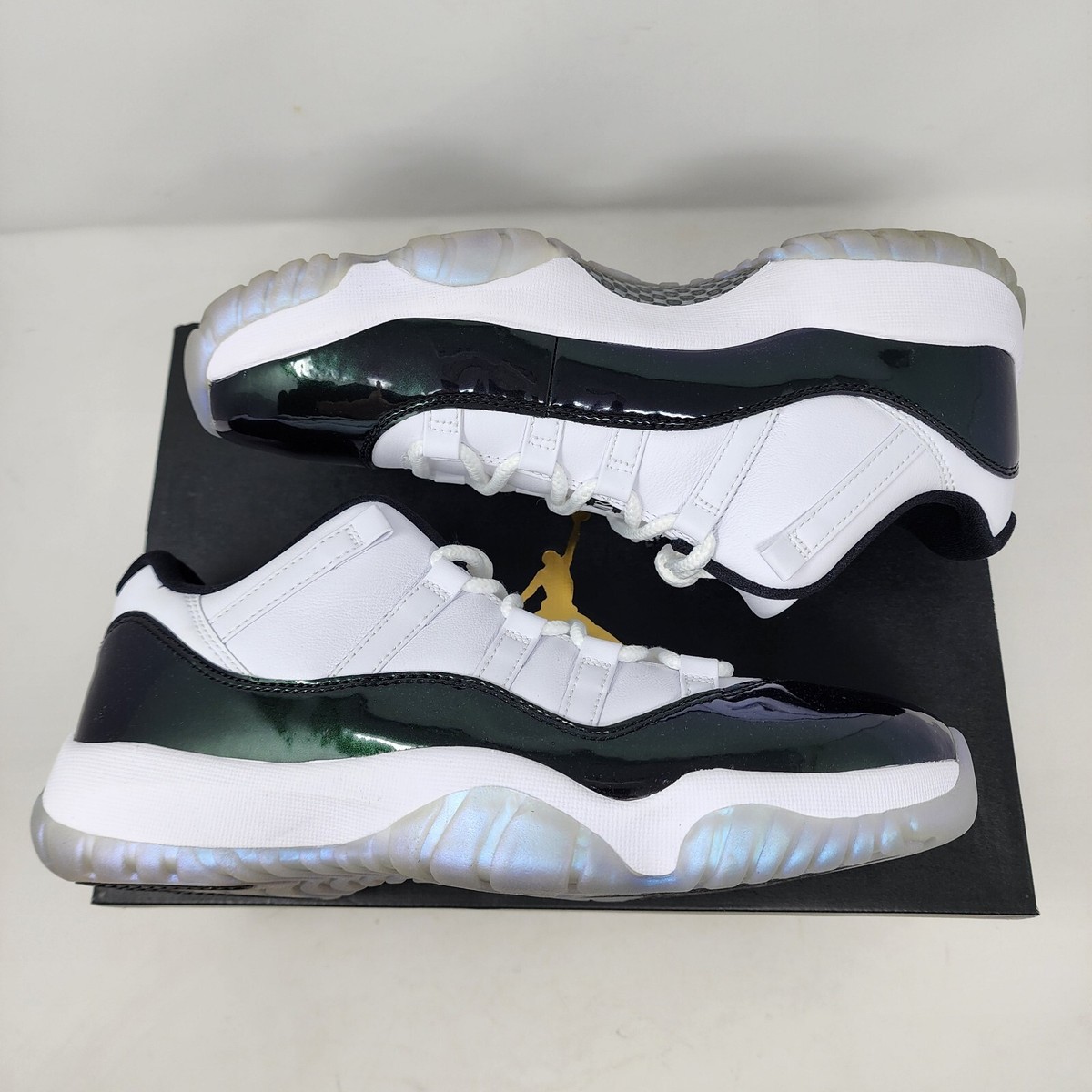 EH_ Jordan 11 Low Retro Iridescent Emerald White Black Men's 10