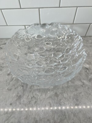 Royal Copenhagen Moon Crystal Low Bowl Holmegaard Per Lutkin Denmark 11.5 