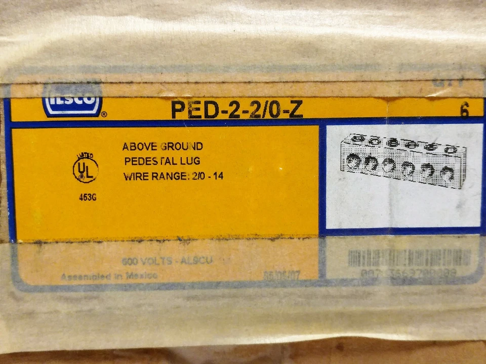 6 Ilsco PED-2-2/0-Z Solderless Lug Connectors - Image 3 of 3