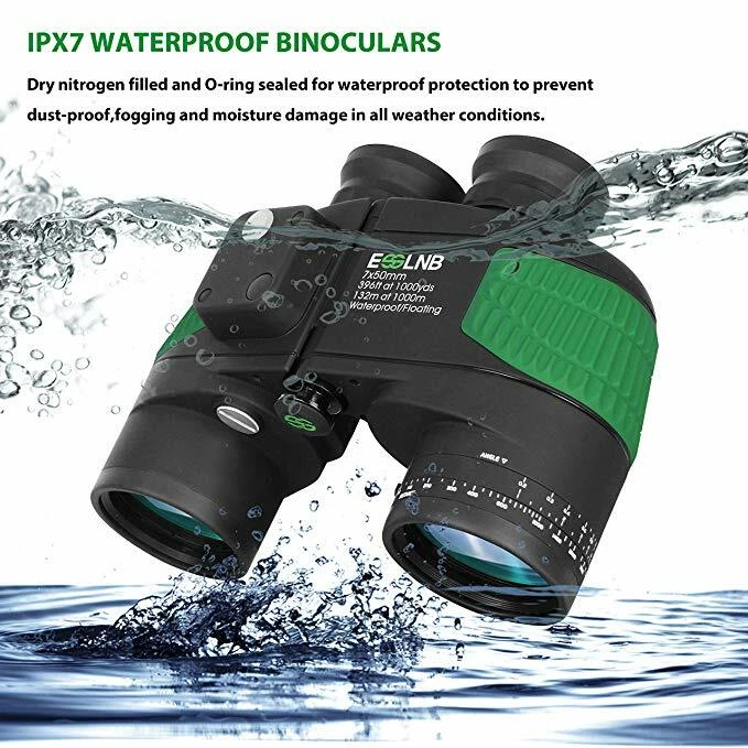 Marine Binoculars with Illuminated Compass Rangefinder 7X50 IPX7 100% Waterproof - Image 4 of 4