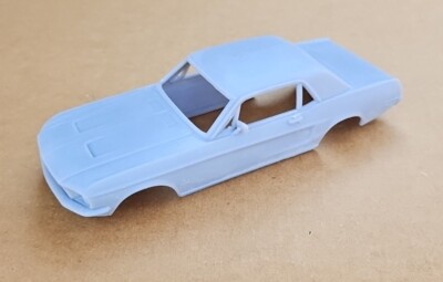 ABS-LIKE RESIN 3D PRINTED 1/25 1968 FORD MUSTANG HARDTOP COUPE BODY