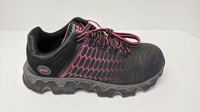 Timberland PRO Powertrain Safety Toe Shoes, Black/Pink, Women's 6 M