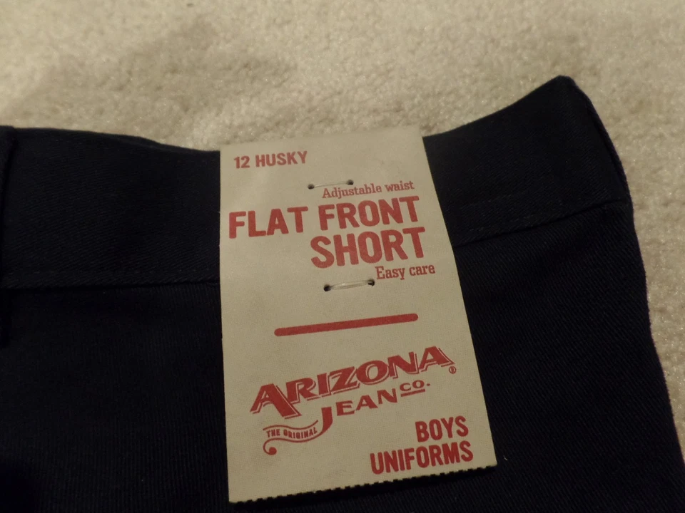 Meninos, Jeans Arizona, Shorts Uniforme Escolar, Tamanho: 12 Husky, Frente Plana, Azul, Novo com etiquetas - Imagem 3 de 4