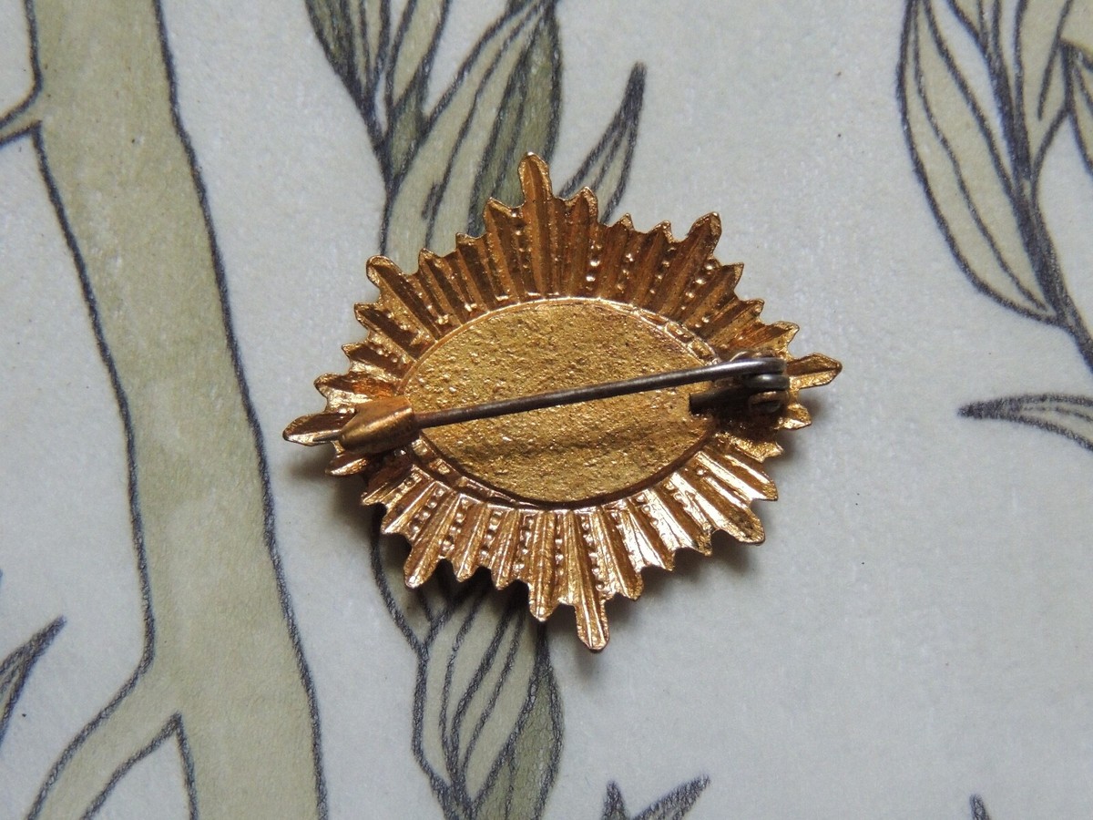 Ancienne Broche émaillée Contrôleur - Métal Doré - Vintage - Pièce Unique