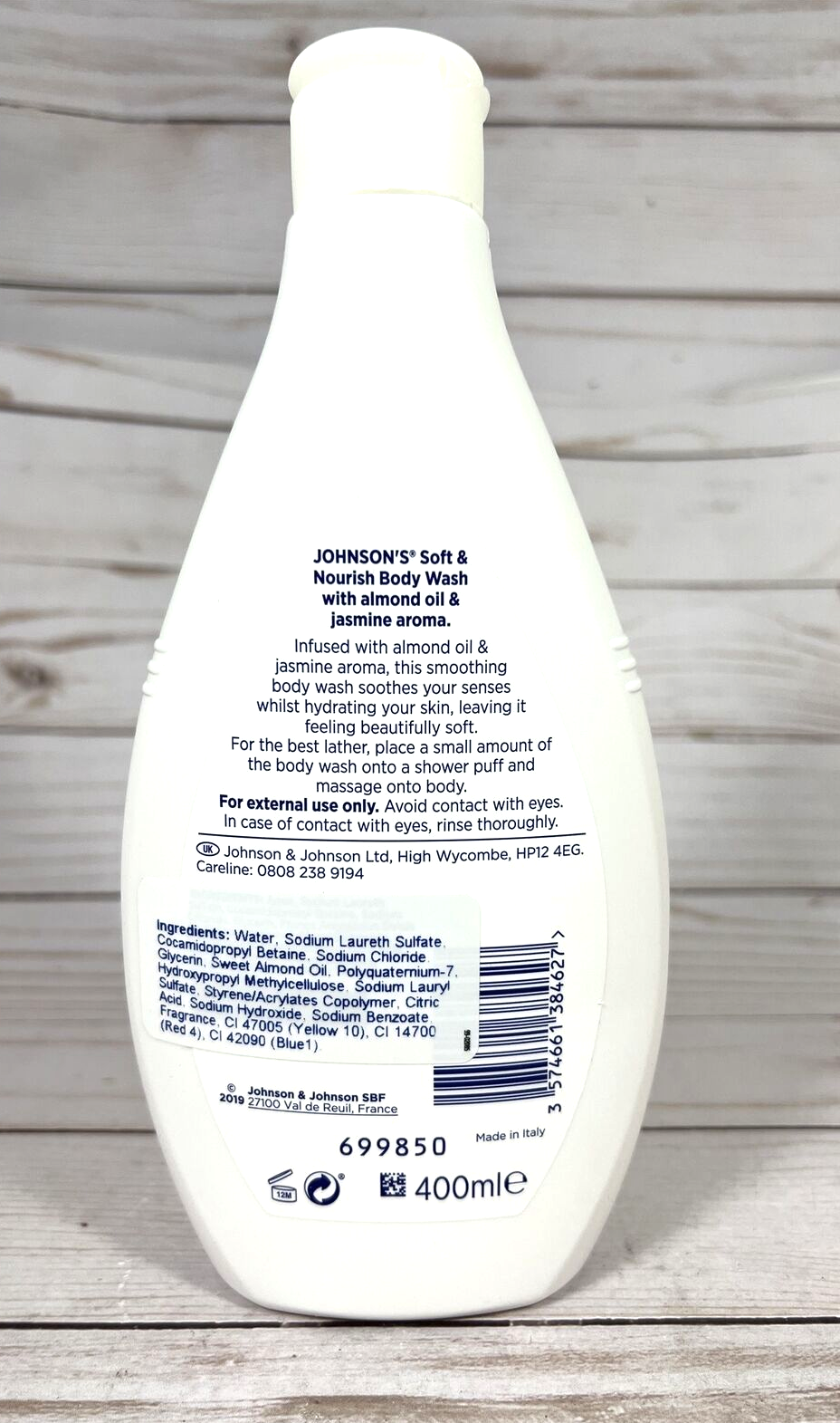 Johnson's Soft & Nourish Body Wash Almond Oil Jasmine 13.52oz (2 Pack