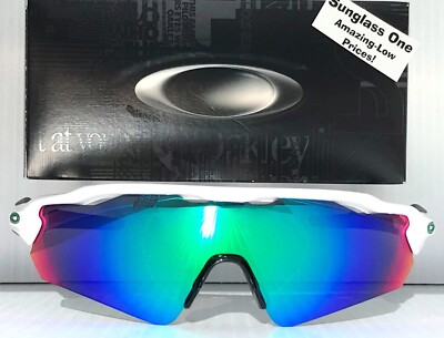 NEW Oakley RADAR EV PATH Shiny White POLARIZED Galaxy Jade Lens