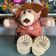 Rare Autographed Vintage Furskins Dudley Plush Bear Xavier Roberts 1985 Coleco