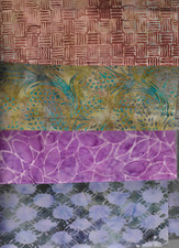 Quality Batik Fabric 100 Cotton Multi-Color ,TEN FAT QUARTERS.