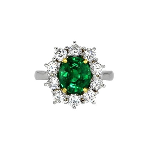 Gucci Lion Head Ring Gold Tone Green Crystal Statement Ring Size S