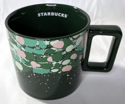Starbucks Holiday 2022 Marble Green Pink Forest Venetian Ceramic Mug 12oz