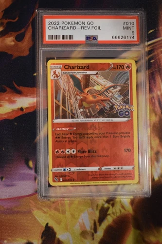 Charizard - 010/078  - Holo Rare | Reverse Holo Pokemon GO Pokemon TCG PSA 9