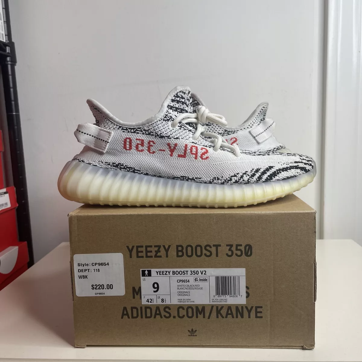 Size 9 - Adidas Yeezy Boost 350 V2 Zebra Very Clean With Box | eBay