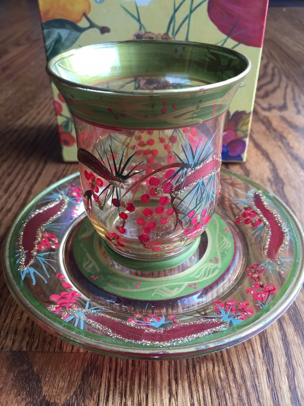 Christmas Votive Candle Holder Hand Painted