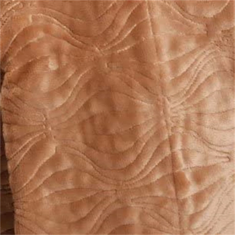 Quilted Flannel Fleece Embroidered Throw Blanket Soft Cozy for Bed Couch Sofa - Image 4 of 4