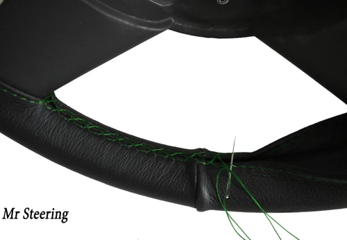 Para Citroën DS 1955-1975 Funda De Volante De Cuero Negro Real Con Costura Verde - Imagen 2 de 3