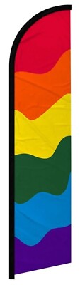 Rainbow Advertising 2.5'x11.5' Super-Knit Poly Windless Banner Flag