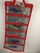 Six Lure Organizer Filled With High Quality Squid Ready For The Big Catch