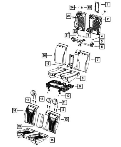 Bisel del reposabrazos trasero para Dodge Dart 2016 (N/P 5LJ80DW1AA)