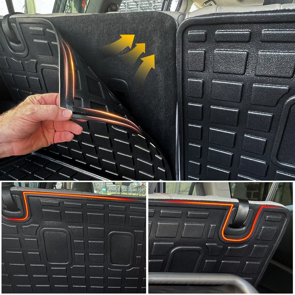 Tapetes de porta-malas traseiros Honda Pilot fit 2016-2023 com tapetes de encosto forros de carga TPE - Imagem 3 de 4