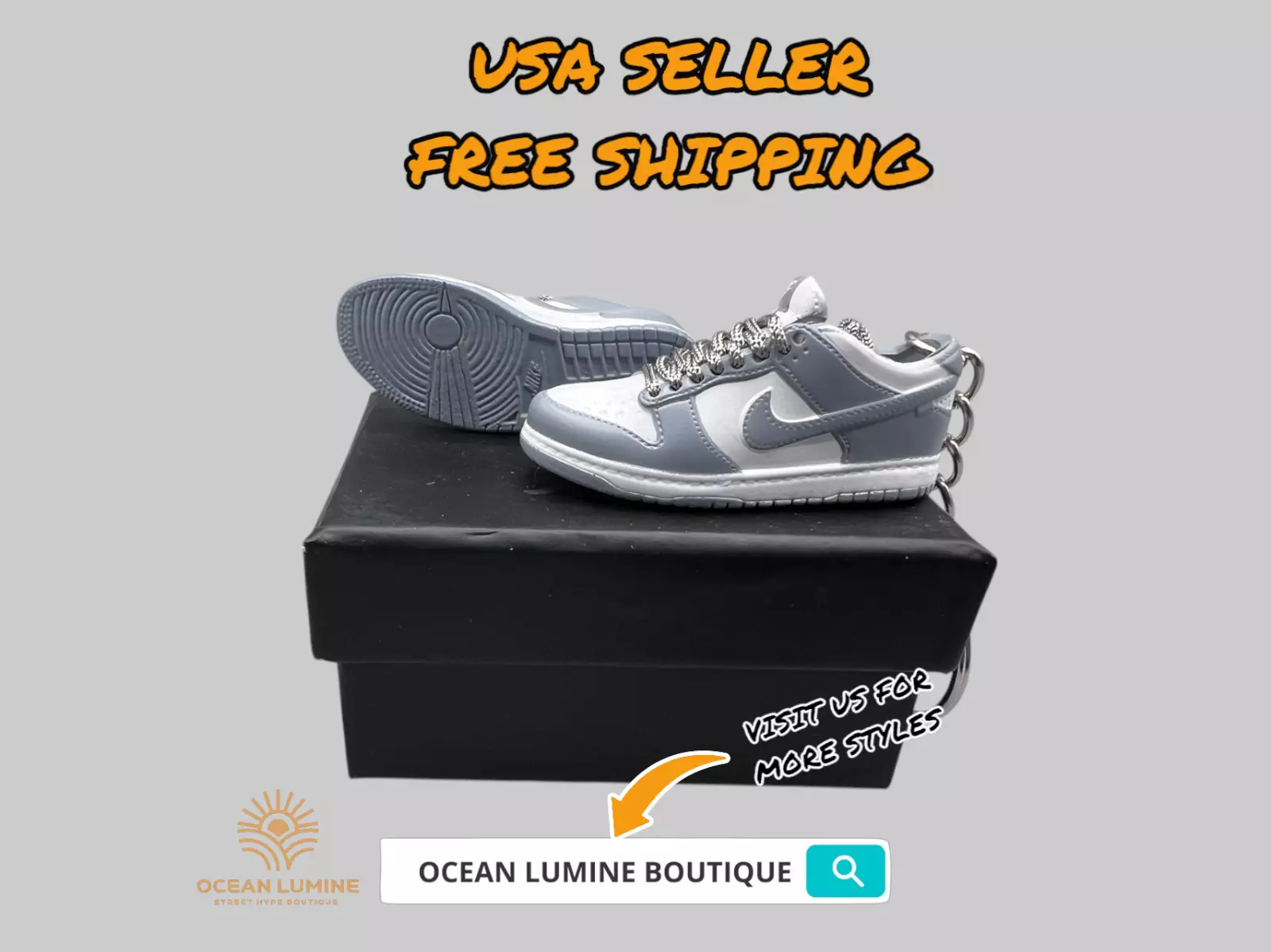 SB Dunk Low Mini Porte clés Baskets 3D, Baskets Basketball Boîte de Collection Options