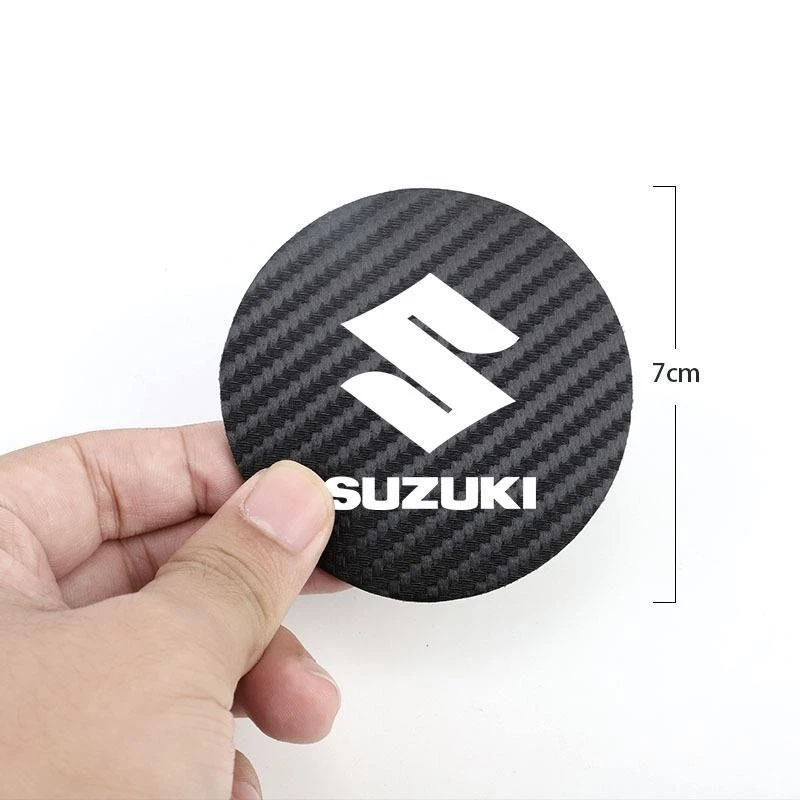 2PCS Car Accessories Water Cup Holder Pad Mat Coaster Carbon Fiber For Suzuki Foto 3 de 3